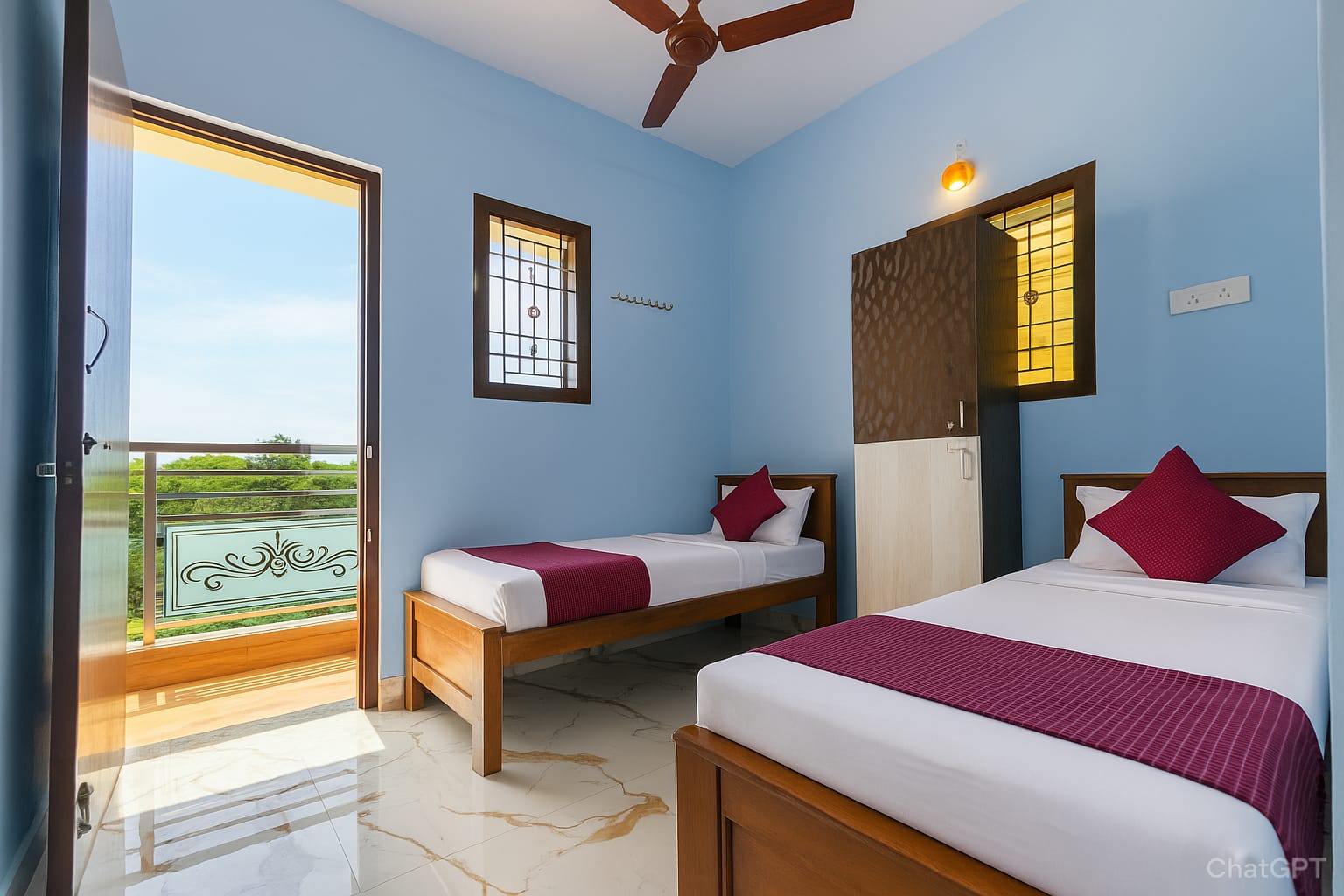 Premium Nest - Two Sharing AC + Balcony Room